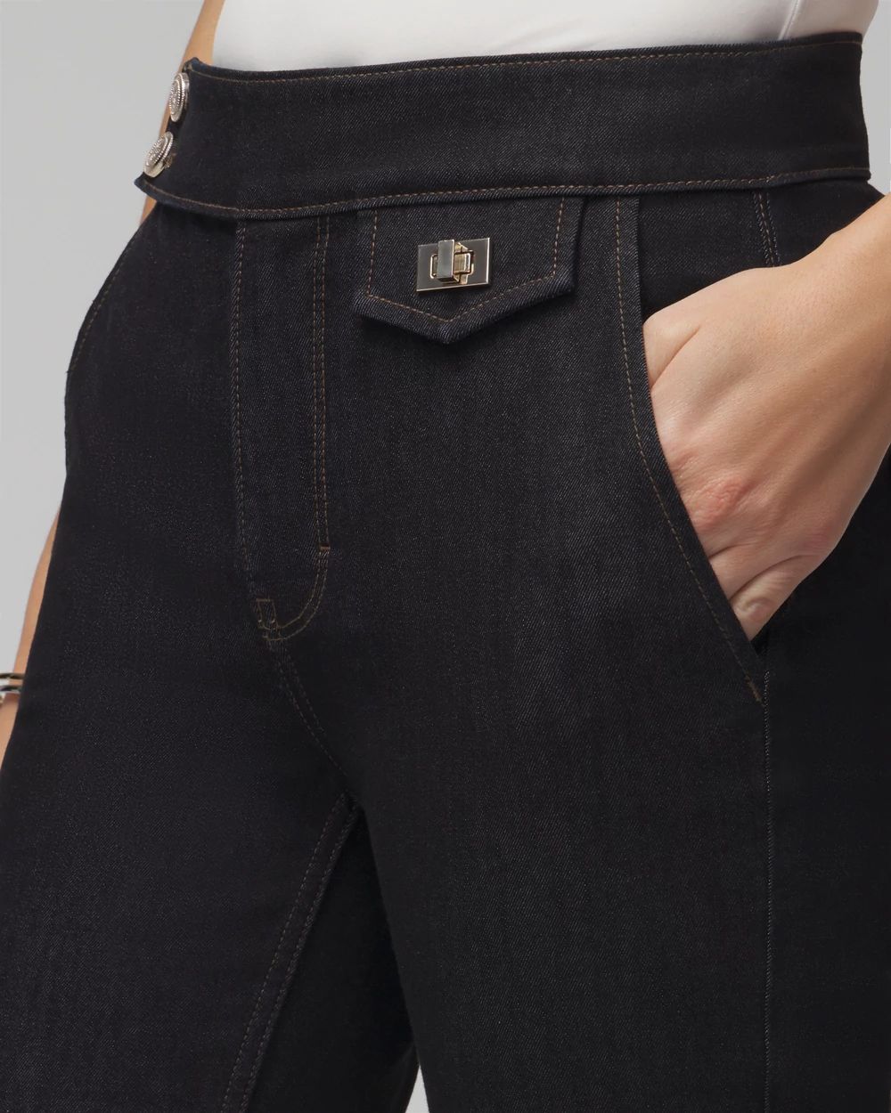 Curvy High Rise Sculpt Extended Bootcut Jeans | White House